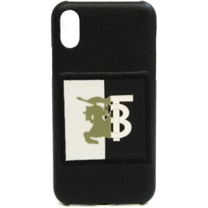 Burberry Leather Phone Bumper For IPhone X Black night logo 8021802