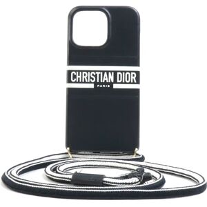 Christian Dior Smartphone Case iPhone13 Pro Leather Black Unisex