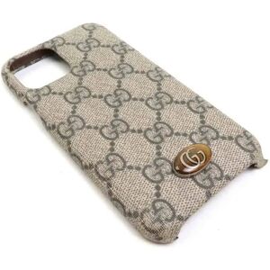 Gucci Smartphone Case iPhone 11 Pro Ophidia GG Supreme Canvas Gray Unisex 623093