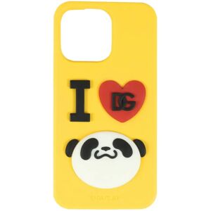 DOLCE & GABBANADOLCE&GABBANA  Jujutsu Kaisen Panda Senpai Motif iPhone 13 PRO Case COVER GOMMA LOGO 22SS Yellow for 13PRO