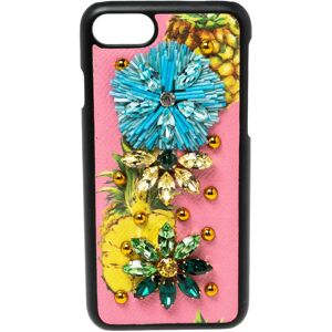 Dolce&Gabbana Leather Pineapple Crystal Embellished iPhone 7 Cover