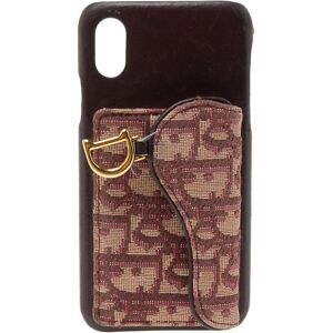 Christian Dior Burgundy Oblique Jacquard Canvas and Leather iPhone X Case