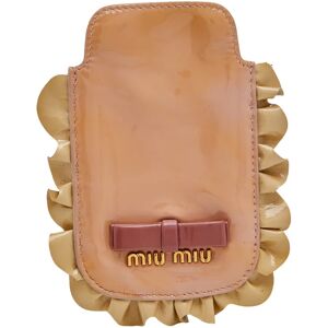 Miu Miu Beige Patent Leather Ruffle Phone Case