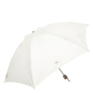 Burberry Nova Check Lace Folding Parasol Ivory Beige Cotton Women's