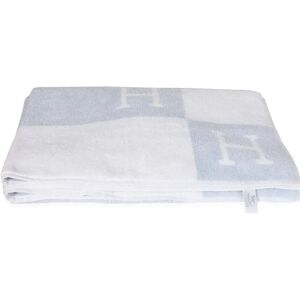 Hermes NIB White & Blue Jacquard Terry Cloth Avalon Bath Towel