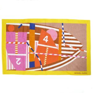 Hermes TAPIS DE PLAGE Optimist 24 Beach Towel Blanket Jaune Brown