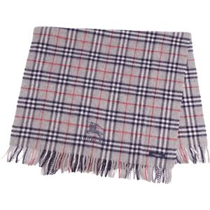 Burberry LONDON Throw Stole Check Pattern Wool Women's Gray