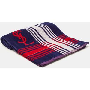 YSL YVES SAINT LAURENT Vintage Red/Navy Blue Logo Patterned Terry Towel