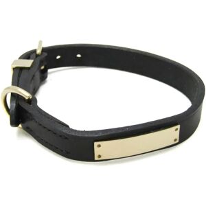 Hermes Dog Collar Leather Metal Black,Gold