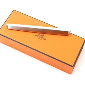 Hermes Nautilus Ballpoint Pen Silver Black Twist Type  Alum Stainless Steel SS Men Women TK2155