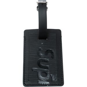 LOUIS VUITTON Black Epi Leather X Supreme Luggage Tag