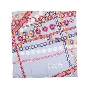 Chanel Light Blue Chain Motif Silk Scarf, Light Blue/MultiThis item has been used and may have some minor flaws. Before purchasing, please refer to the images for the exact condition of the item.