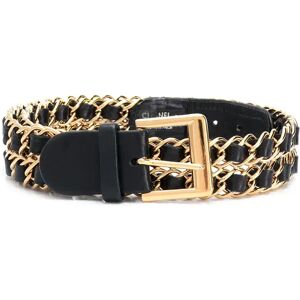 Chanel Vintage Leather Curb Chain Belt, Black/GoldThis item has been used and may have some minor flaws. Before purchasing, please refer to the images for the exact condition of the item.