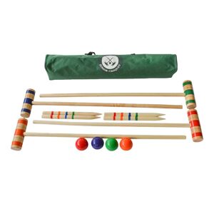 Traditional Garden Games Junior Croquet Set  - Red, Green and Brown