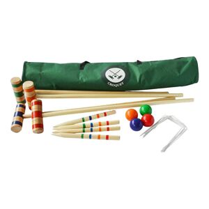 Traditional Garden Games Full Size Family Croquet set  - Red, Green and Brown