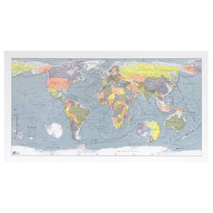 The Future Mapping Company Classic World Wall Map  - Khaki   Lemon   Orange   Thistle
