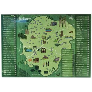 Outdoor Scratch Map Dartmoor Scratch Off Map  - Brown/Green