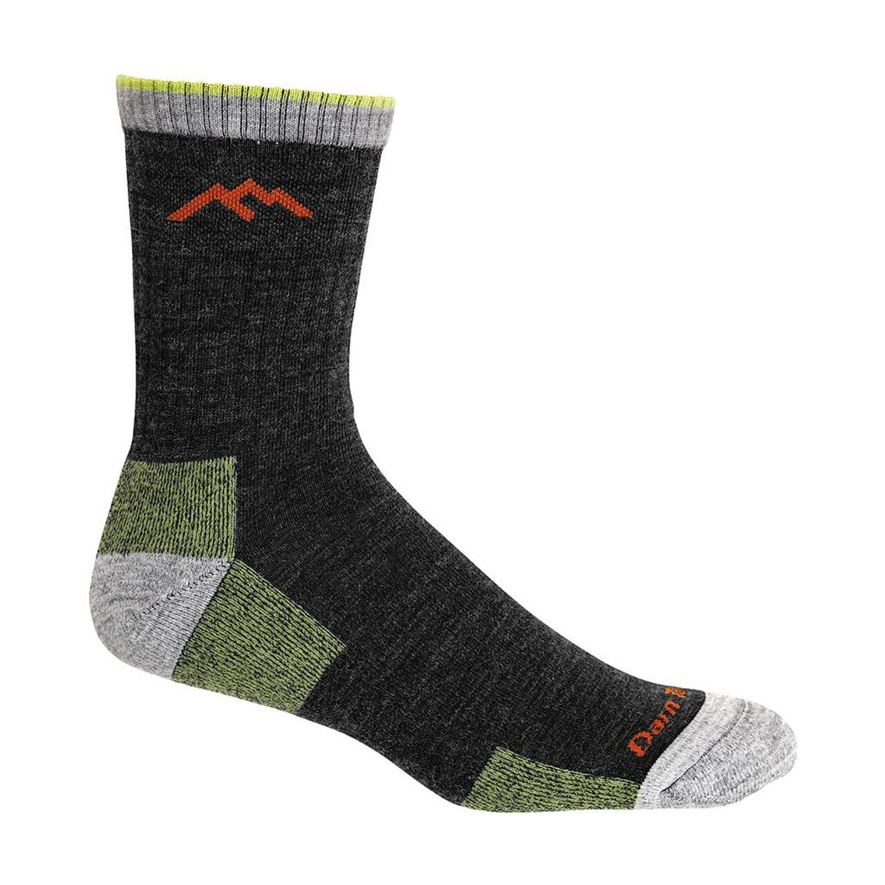 Darn Tough Men's Hiker Micro Crew Lime Midweight Hiking Socks