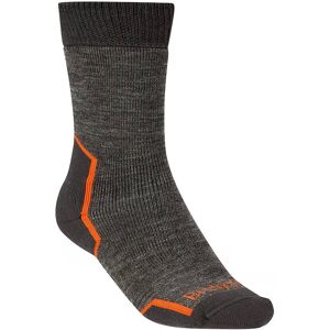 Bridgedale Men's Explorer Heavy Weight Merino Comfort Boot Socks  - Grey/Orange