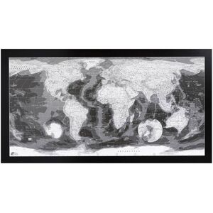 The Future Mapping Company Classic World Wall Map  - Black/Grey/White