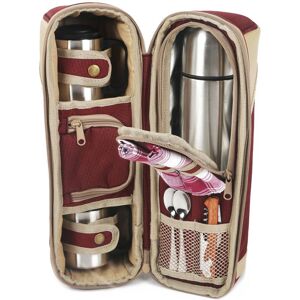 Greenfield Collection Deluxe Flask Hamper Bag for Two People  - Brown