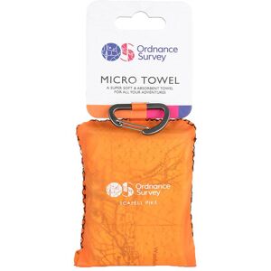 Ordnance Survey OS Scafell Pike Micro Towel  - Orange