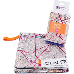 Ordnance Survey OS Central London Large Towel  - White, Black and Grey