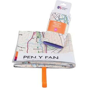 Ordnance Survey OS Brecon Beacons Pen y Fan Large Towel  - White, Black and Grey