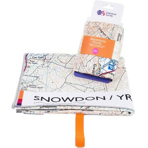 Ordnance Survey OS Snowdon Large Towel  - White, Black and Grey