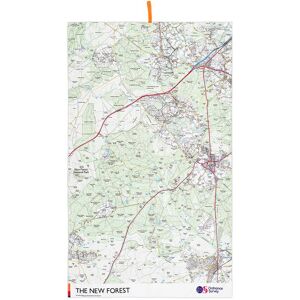 Ordnance Survey Outdoor Kit OS New Forest Large Micro Towel  - White/Blue