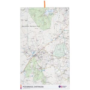 Ordnance Survey Outdoor Kit OS Dartmoor Large Micro Towel  - White/Grey/Green