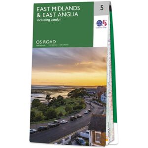 Ordnance Survey Map of East Midlands  - White/Grey