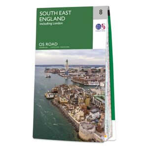 Ordnance Survey Map of South East England  - White/Grey