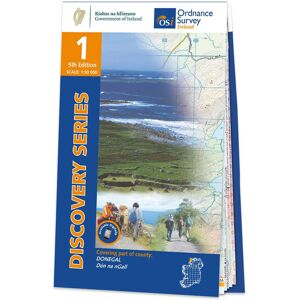 Ordnance Survey Ireland Map of County Donegal: OSI Discovery 01  - White/Grey