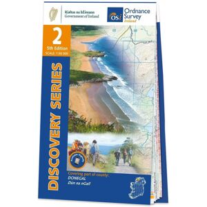 Ordnance Survey Ireland Map of County Donegal: OSI Discovery 02  - Grey/Blue/White