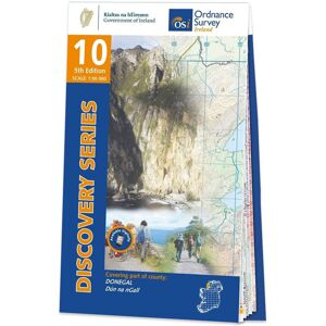 Ordnance Survey Ireland Map of County Donegal: OSI Discovery 10  - Grey/Blue/White