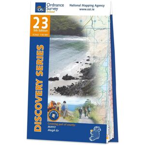 Ordnance Survey Ireland Map of County Mayo: OSI Discovery 23  - Grey/Blue/White