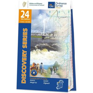 Ordnance Survey Ireland Map of County Sligo and Mayo: OSI Discovery 24  - Grey/Blue/White