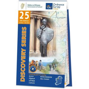 Ordnance Survey Ireland Map of Counties Sligo, Roscommon and Leitrim: OSI Discovery 25  - Grey/Blue/White