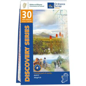 Ordnance Survey Ireland Map of County Mayo: OSI Discovery 30  - Grey/Blue/White