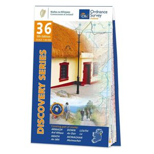 Ordnance Survey Ireland Map of County Armagh, Down, Louth, Meath and Monaghan: OSI Discovery 36  - White/Grey