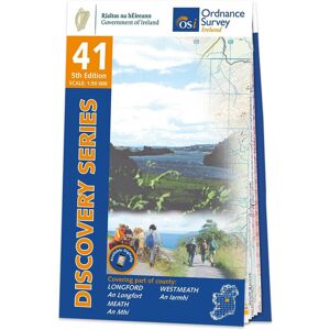 Ordnance Survey Ireland Map of County Longford, Westmeath and Meath: OSI Discovery 41  - Grey/Blue/White