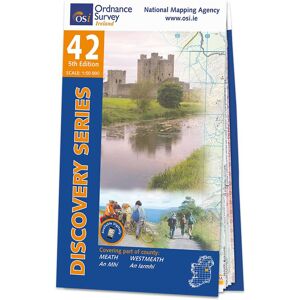 Ordnance Survey Ireland Map of County Westmeath and Meath: OSI Discovery 42  - Grey/Blue/White