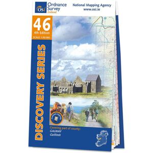 Ordnance Survey Ireland Map of County Galway: OSI Discovery 46  - Grey/Blue/White