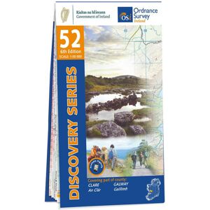 Ordnance Survey Ireland Map of County Clare and Galway: OSI Discovery 52  - White/Grey