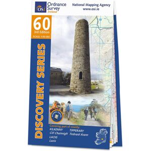 Ordnance Survey Ireland Map of County Kilkenny, Laois and Tipperary: OSI Discovery 60  - Grey/Blue/White