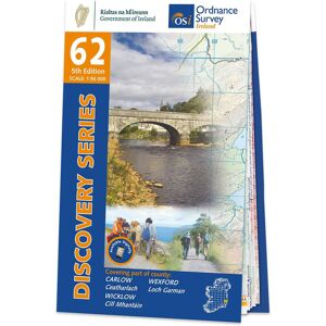 Ordnance Survey Ireland Map of County Carlow, Wexford and Wicklow: OSI Discovery 62  - White/Grey