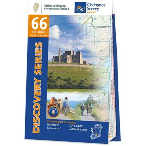 Ordnance Survey Ireland Map of County Limerick and Tipperary: OSI Discovery 66  - White/Grey