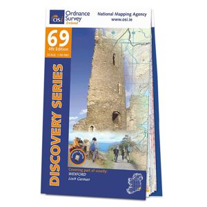 Ordnance Survey Ireland Map of County Wexford: OSI Discovery 69  - White/Grey