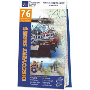 Ordnance Survey Ireland Map of County Carlow, Kilkenny, Wexford and Waterford: OSI Discovery 76  - White/Grey